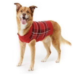 Charter Club Plaid Dog Sweater Size M